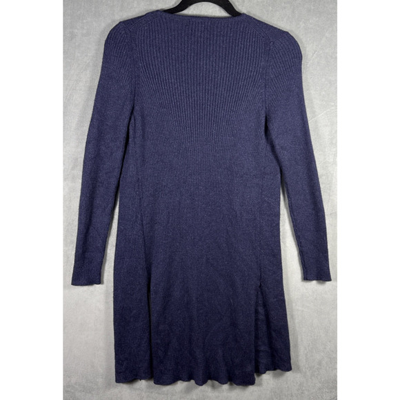 Massimo Dutti Blue Open Front Wool Alpaca Viscose Blend Knit Sweater Navy XS - Picture 2 of 8